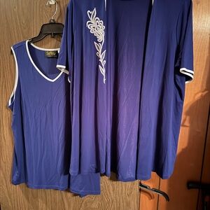 Bob Mackie Navy and White Top